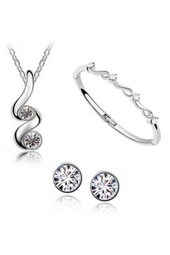 Fashion Beautiful Buds Austrian Crystal Necklace and Earring Set