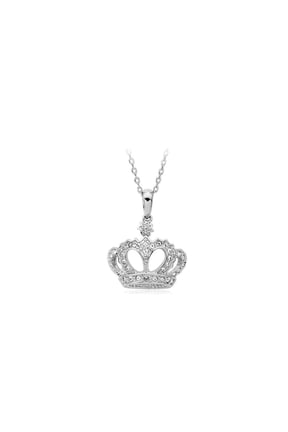 KATGI Fashion CZ Imperial Royal Crown Pendant Charm Necklace