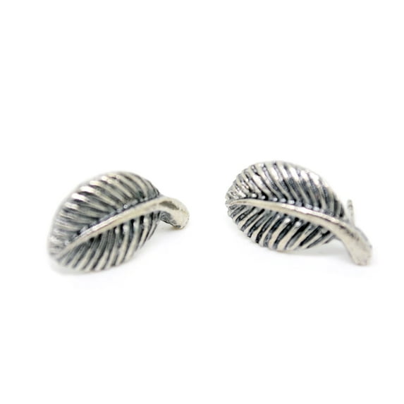 KATGI Fashion Classic Silver Plated Feather Shaped Charm Earrings