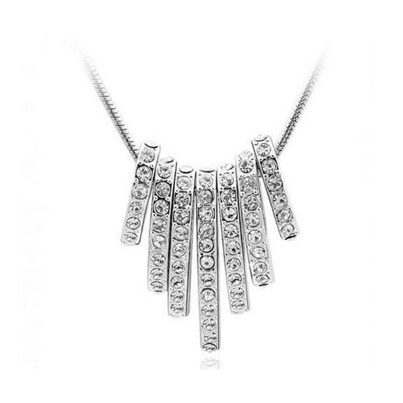 KATGI Fashion Dazzle Crystal Multi Rings Pendant Necklace