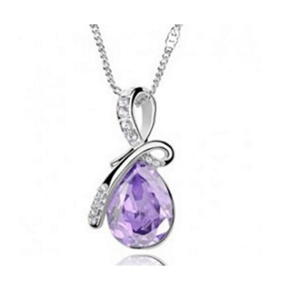 KATGI Fashion Eternal Love Angel Teardrop Austrian Crystal Pendant Necklace