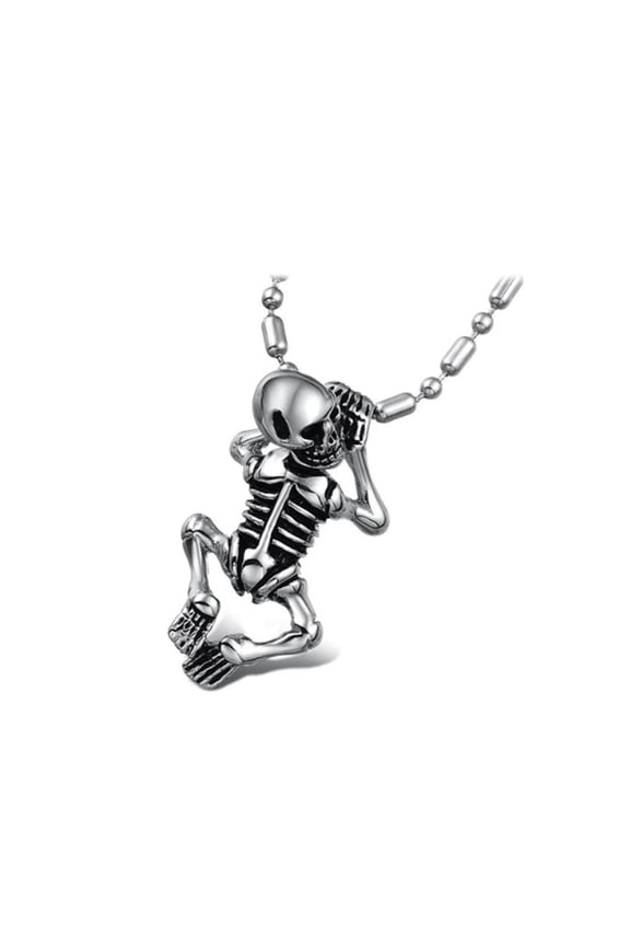 KATGI Fashion Magical Miniature Ghoul Skeleton Sculpture Pendant Necklace