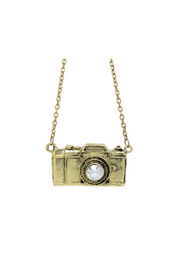 KATGI Fashion Retro Camera Shaped Pendant Necklace Bronze/Brass Finish