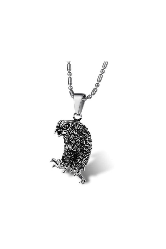 KATGI Stainless Steel Ti Black American Flying Eagle Pendant Necklace