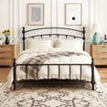 thumbnail image 1 of KATHY&BOB Queen Size Bed Frame with Headboard & Footboard, Metal Bed Frame with Vintage Victorian Roman Column Design, No Box Spring Needed, Arched, 1 of 11