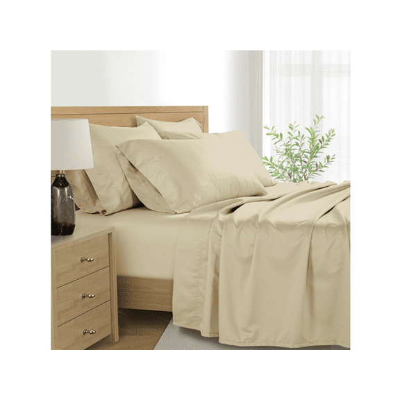 KATHY IRELAND 1000 THREAD COUNT EGYPTIAN 6-PIECE SIZE QUEEN - SUGAR IVORY