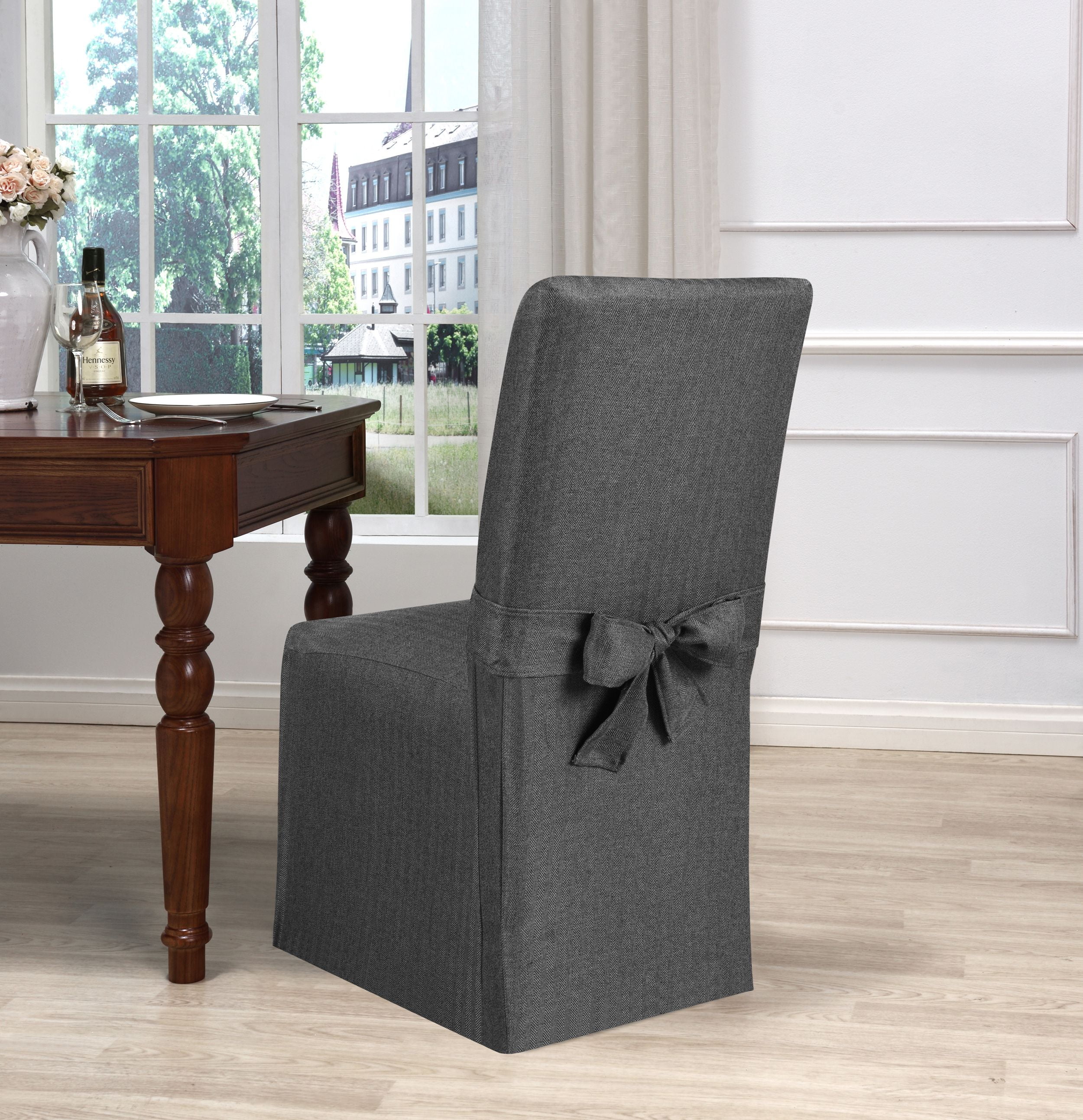 KATHY IRELAND EVENING FLANNEL SLIPCOVER DINING ROOM CHAIR