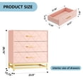thumbnail image 1 of FOLDLIFE Bedroom Dresser with 3 Drawers, Wooden Dresser for Entryway, Wide Storage Cabinet for Living Room, Pink, 1 of 8