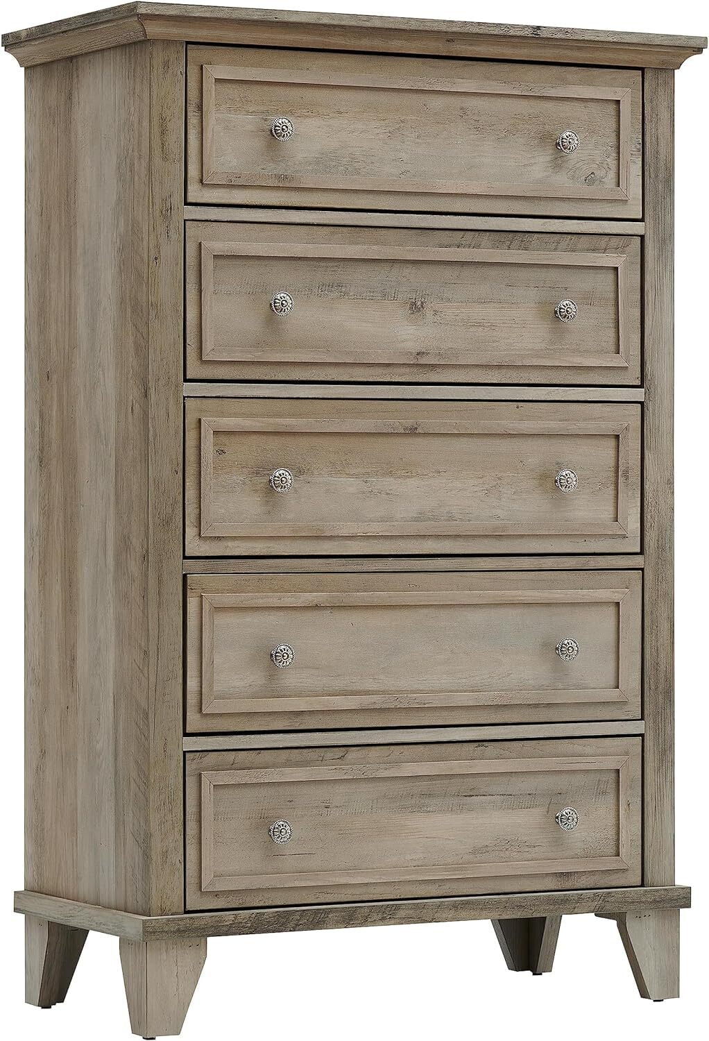 KATIDAP 5 Drawer Wood Tall Dresser Chest, Multi-functional Organizer ...