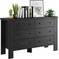 thumbnail image 1 of KATIDAP Dresser with 6 Drawers, Chest of Drawers with Deep Drawers, Organizer Units for Clothing Closet, Bedroom, Living Room, Black, 1 of 7