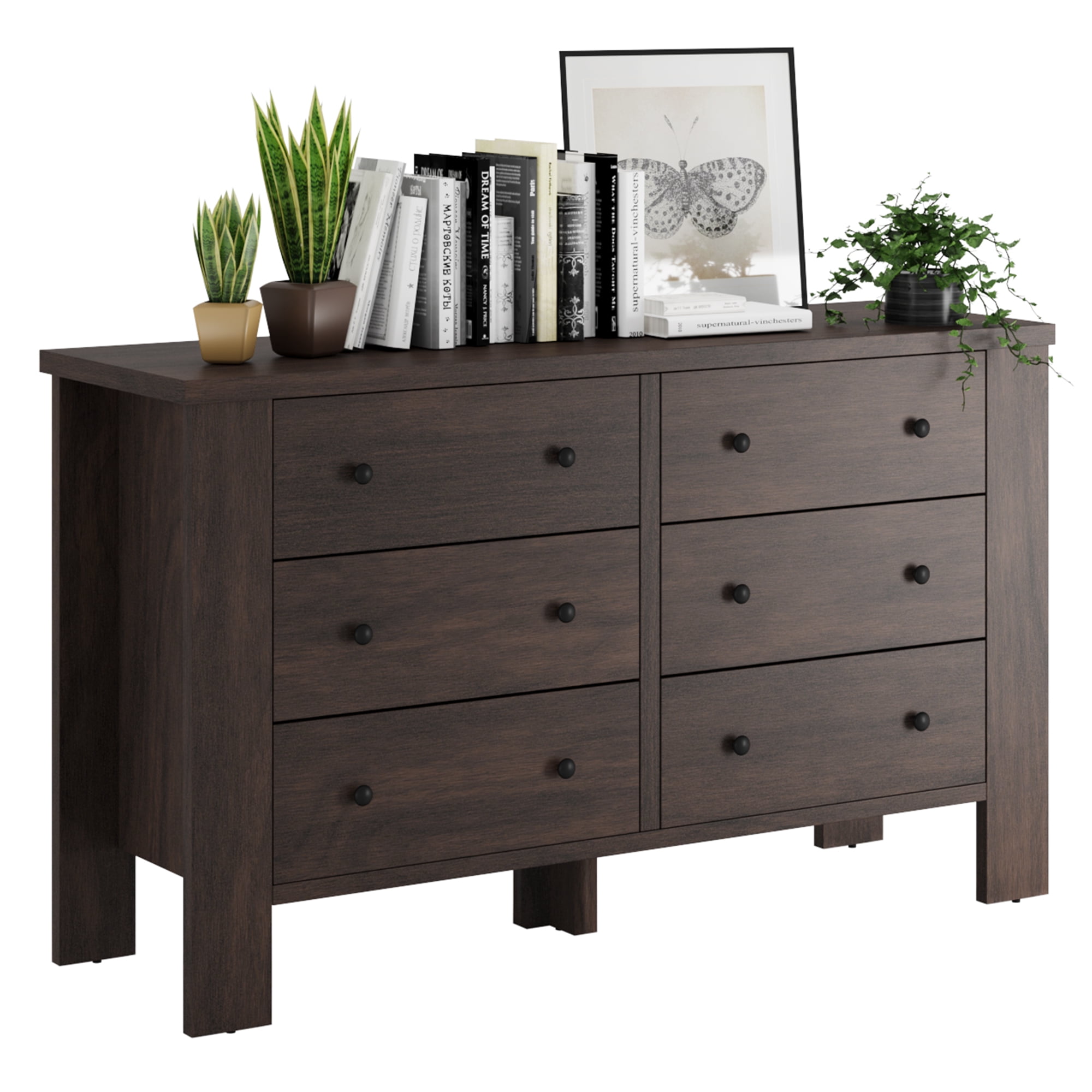 ikea 6 drawer dresser black brown Quillon Dresser