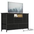 thumbnail image 1 of KATIDAP Wide Dressing Table with 8 large drawers for 50" long TV cabinet with power socket, open compartment for bedroom, living room, wardrobe,Black, 1 of 8