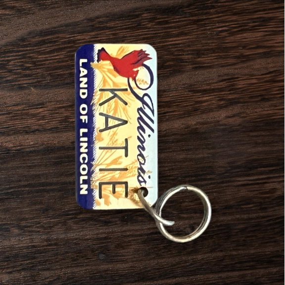 KATIE Name Keychain License Plate Illinois Land of Lincoln Great Gift 2 New