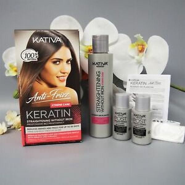 KATIVA Anti-Frizz XTREME CARE Keratin Straightening without Iron ...