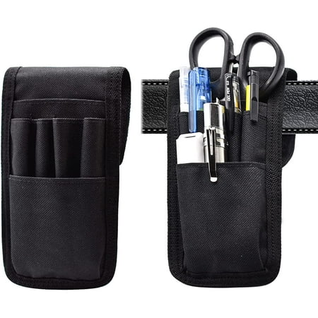 KATOLK 2 Pcs black Nylon Belt Pen Holder, Multifunctional Adjustable Pencil Pouch