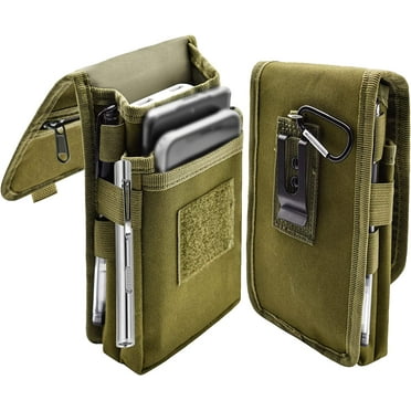 KATOLK Dual Phone Holster,Belt Phone Pouch, Large Smartphone Pouch Cell , Multi-Purpose Cell Phone Case