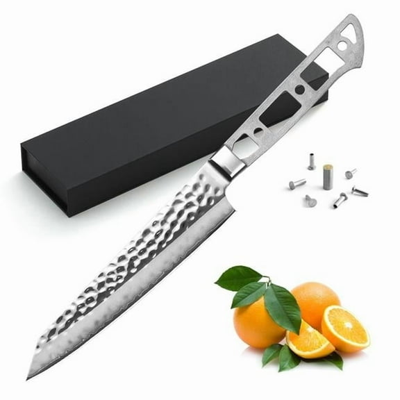 KATSURA CUTLERY CKHC17B-no logo KATSURA AUS-10 3 Layers Forged 6.5-in Petty Utility Chef Blank, Hammered Series, 35mm Wide Blade