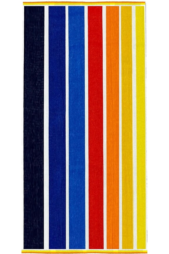 - Ultrasoft, Plush 100% Combed Ring Spun Yarn Dye Cotton Velour Oversized 30” x 60” Highly Absorbent Quick Dry, Colorful Striped Beach Pool and Bath Towel
