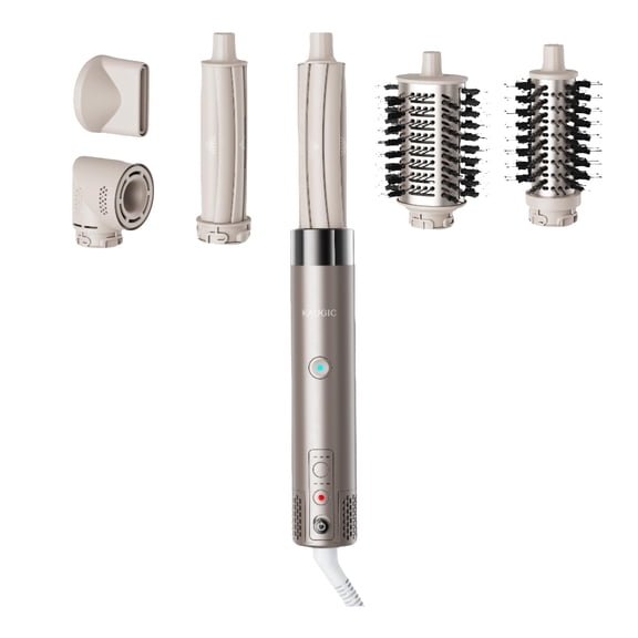 6-in-1 High-Speed Hair Styler, 110,000 RPM Auto-Wrap Curling Iron with 100M Negative Ions, 3 Heat/Speed Settings & Cool Shot, Professional Air Styling Brush Kit for Fast Drying, Straightening