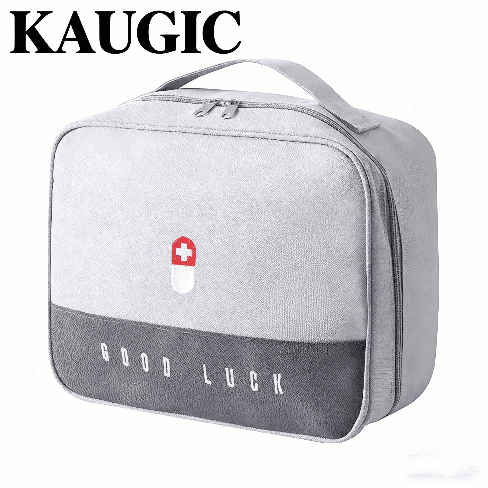 KAUGIC First Aid Kits — Empty Organizer Case with Handle, Large-Capacity Compartment Layout for Home, Car, Office & Travel (Case Only)