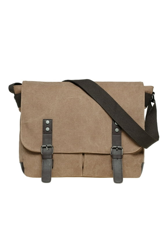 Canvas Vintage Messenger Bag Shoulder bag Leather Large Travel Crossbody bags for men women 14-inch Laptop