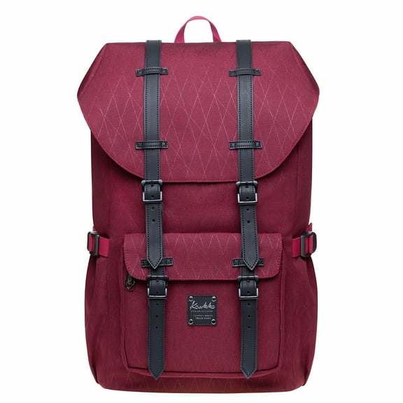 KAUKKO Laptop Travel Backpack, Outdoor Rucksack Fits 15.6 Inch Laptop(18-Maroon)