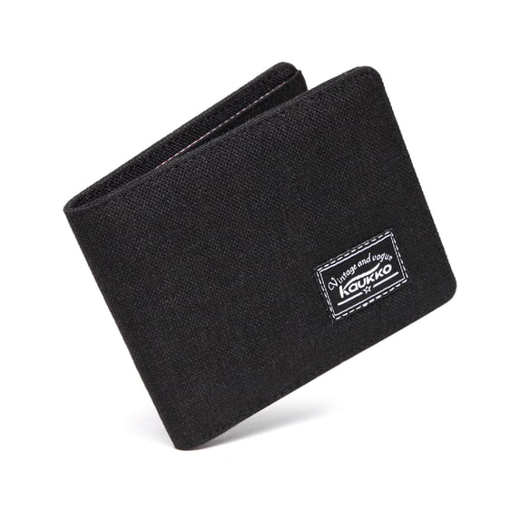 KAUKKO Men's RFID Blocking Bi-Fold Wallet BLACK