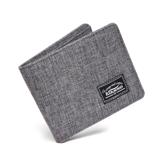 KAUKKO Men's RFID Blocking Bi-Fold Wallet GRAY