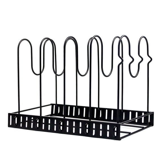 KAUKKO Pot Rack Organizers Lid Organizer for Pots and Pans 5 Tiers Pots and Pans Organizer with 3 DIY Methods Adjustable Pot Lid Holders Pan Rack for Kitchen Counter and Cabinet