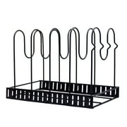 KAUKKO Pot Rack Organizers Lid Organizer for Pots and Pans 5 Tiers Pots and Pans Organizer with 3 DIY Methods Adjustable Pot Lid Holders Pan Rack for Kitchen Counter and Cabinet