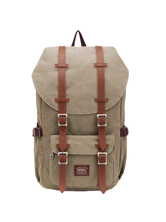 School Travel backpack for university flexible with laptop for 15",22L(Canvas Khaki)