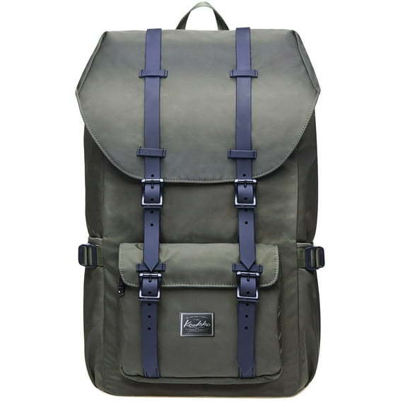 KAUKKO School Travel backpack for university flexible with laptop for 15",22L(Nylon Black)