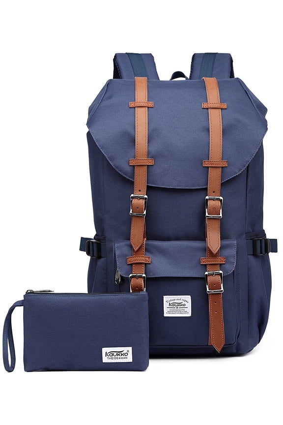 School Travel backpack for university flexible with laptop for 15",22L(Nylon Blue2pc)