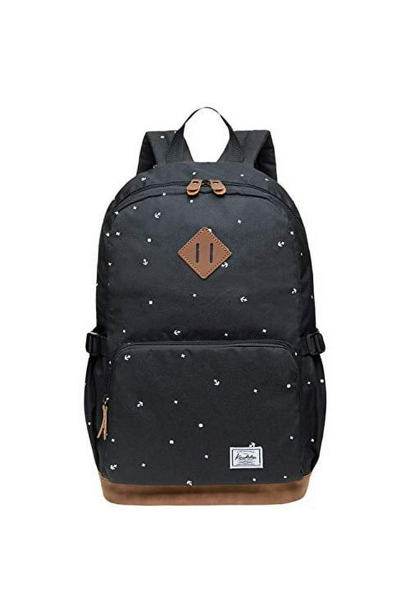 Stylish Oxford Fabric Backpack Travel Rucksack lightweight Hiking Bag Satchel (5-3-Black)