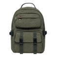 thumbnail image 1 of KAUKKO Vintage Casual polyster and Leather Rucksack Backpack (Canvas Green）, 1 of 5