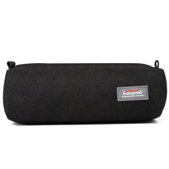 KAUKKO Wide-Opening Pencil Pen Case, Lightweight & Spacious Pencil Bag Pouch Box Organizer, Aesthetic Supply with Triangular Design for Adults, BLACK