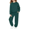 thumbnail image 1 of KAUOD 2 Piece Sweatsuits for Teen Girls Plain Fleece Hoodies Sweatpants Joggers Set Warm Casual Pullover Tracksuits Outfits, 1 of 6