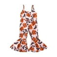 thumbnail image 1 of KAUOD 3 6 12 18 24 Months Girls Flower Halloween Overall Sleeveless Backless Bell Bottom Jumpsuits Halloween Rompers Clothes, 1 of 9
