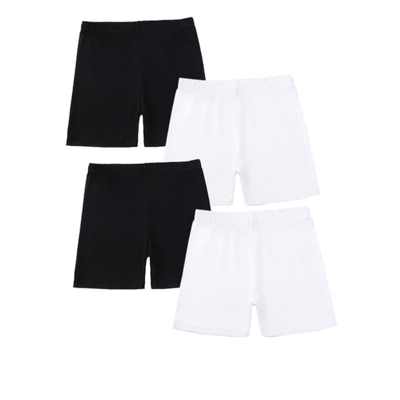KAUOD 4 Pack Girls Bike Shorts High Waisted Under Dress Dance Cartwheel Shorts Summer Solid Casual Lounge Short Pants