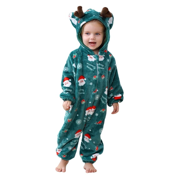 KAUOD Baby Animal Unisex Toddler Onesie Halloween Christmas Romper Soft Zipper Closure Hooded Jumpsuit Party Baggy Cute Clothes
