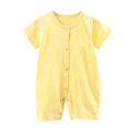 thumbnail image 1 of KAUOD Baby Boys Button down Jumpsuits Short Sleeve Soft Lightweight Rompers Toddler Wide Leg Plain Crew Neck Rompers Clothes, 1 of 8