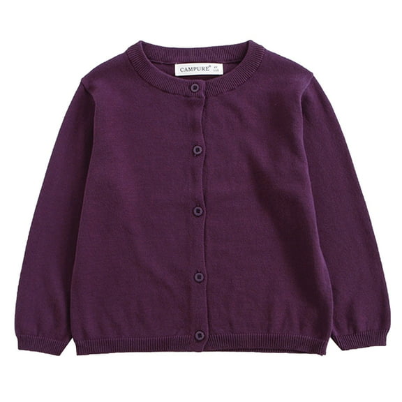 KAUOD Baby Boys Girls Button-Down Cardigan Sweater Kids Toddler Crewneck Cotton Knitted Sweater Jacket Basic Solid Outerwear