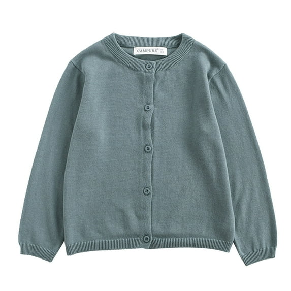 KAUOD Baby Boys Girls Button-Down Cardigan Sweater Kids Toddler Crewneck Cotton Knitted Sweater Jacket Basic Solid Outerwear