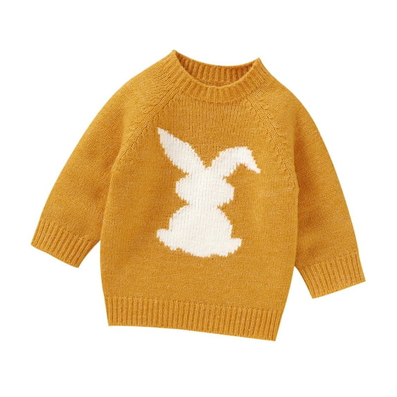 KAUOD Baby Boys Girls Easter Knit Sweater Cute Bunny Crewneck Pullover Sweater Long Sleeve Sweatshirt Fall Clothes