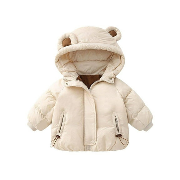 KAUOD Baby Boys Hooded down Jackets Thick Warm Windproof Fleece-Lined Puffer Coats with Pockets Toddler Zipper Outwear