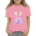 thumbnail image 1 of KAUOD Baby Girls Easter's Day T-Shirt Color Bunny Shirts Short Sleeve Tee for Toddler Girls Kids Cotton Tee Tops, 1 of 1