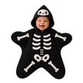 thumbnail image 1 of KAUOD Baby Halloween Star Romper Pumpkin Skeleton Ghost Fleece Hooded Bodysuit, 1 of 5