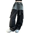 thumbnail image 1 of KAUOD Baggy Cargo Pants for Girls Baggy Jeans Kids Y2K Aesthetic Streetwear Wide Leg Denim Pants Elastic Waist Cargo Jeans, 1 of 9