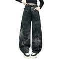 thumbnail image 1 of KAUOD Baggy Ripped Jeans for Teen Girls High Waist Baggy Jeans Y2K Tie Dye Wide Leg Distressed Denm Pants Hip Hop Streetwear, 1 of 9