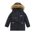 thumbnail image 1 of KAUOD Boys Cargo Puffer Parka Coats Winter Waterproof Faux-F𝐮r Hood Ski Jackets Kids Toddler Padded Warm Windproof Outwear, 1 of 3
